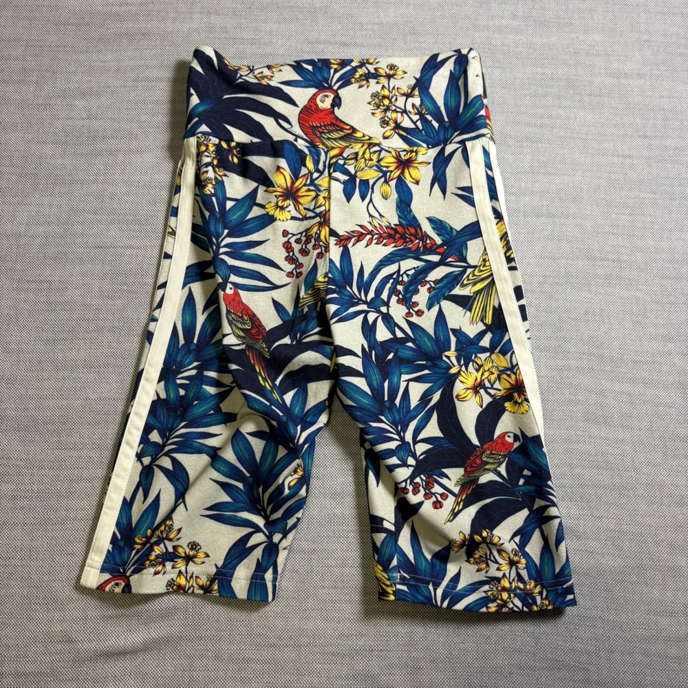 Adidas, Farm Rio Bike Shorts, XS, Multicolor, Tropical Parrot Floral, MSRP $35